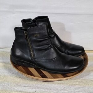 Remonte Dorndorf By Rieker Size 8.5 US 40 Womens Ruched  Leather Zip Ankle Boots